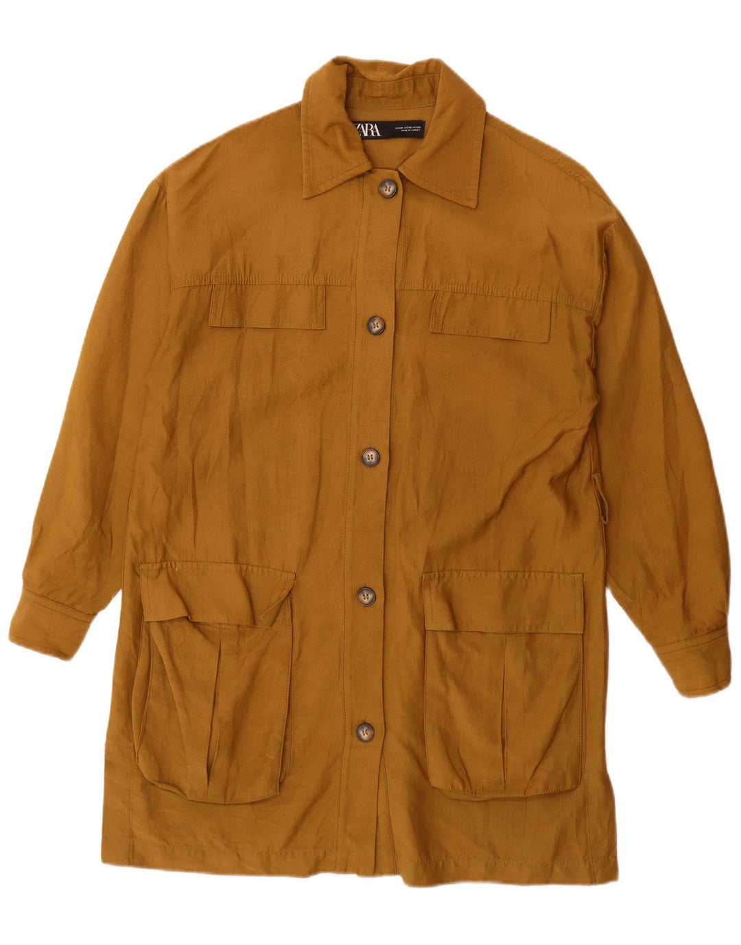 Zara Γυναικείο Oversized Utility Jacket UK 6 XS Beige Cotton