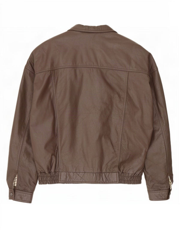 Vintage Ανδρικό Bomber Δερμάτινο Μπουφάν IT 58 4XL Καφέ