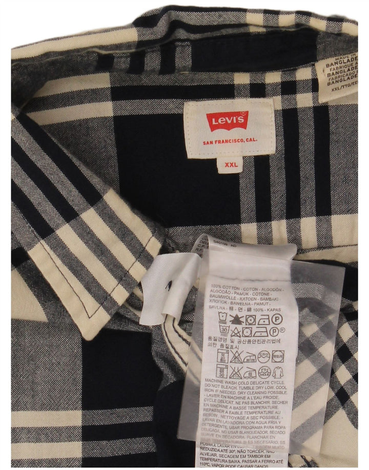 Ανδρικό πουκάμισο Levi's Flannel 2XL Navy Blue καρό βαμβακερό