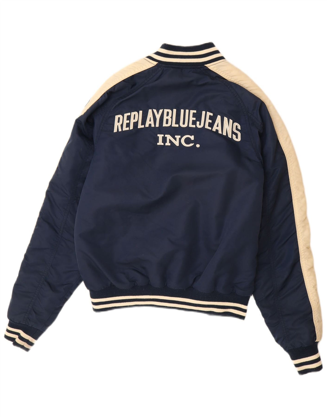 REPLAY Ανδρικό γραφικό μπουφάν UK 38 Medium Navy Blue Colorblock