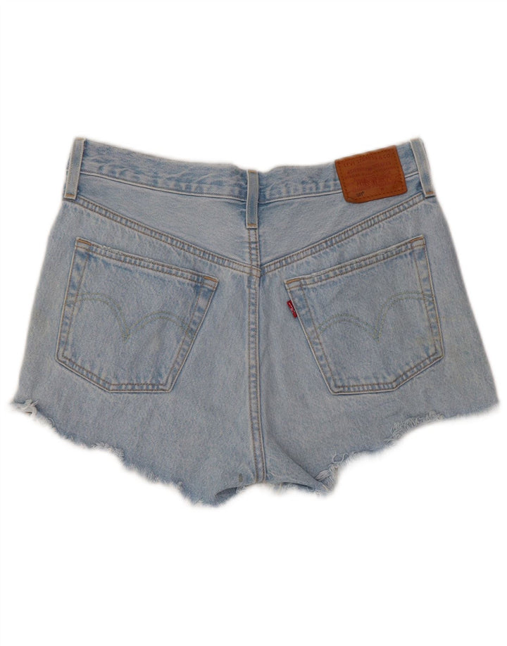 LEVI'S Womens 501 Distressed τζιν σορτς W28 μεσαίο μπλε βαμβακερό