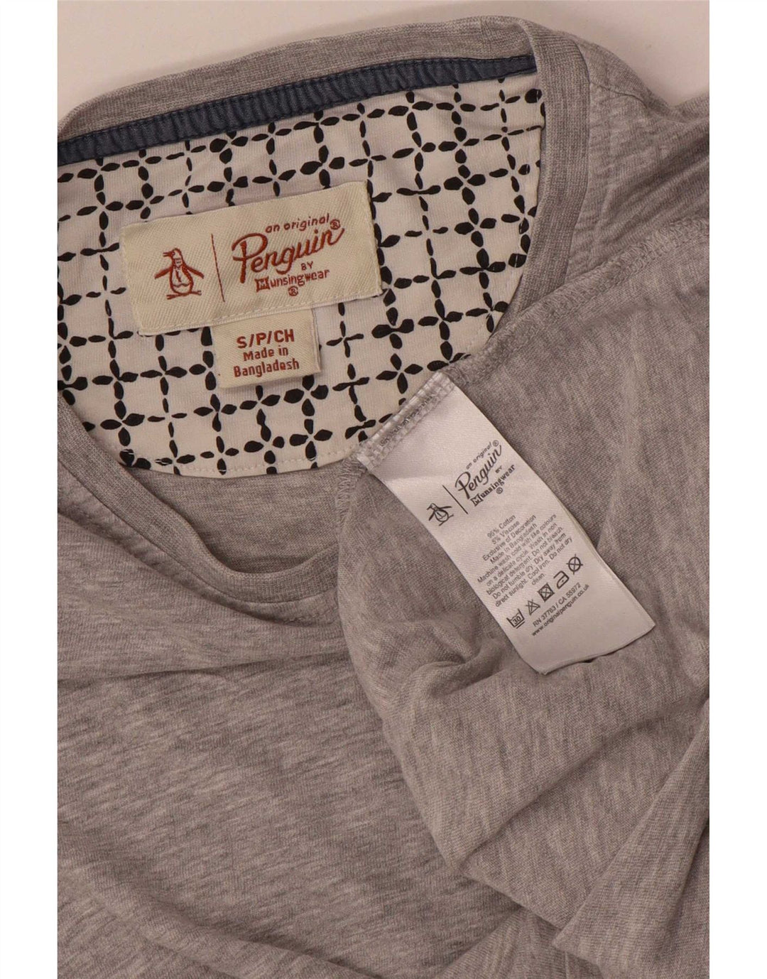 Ανδρικό T-Shirt Penguin Top Μικρό Γκρι βαμβακερό