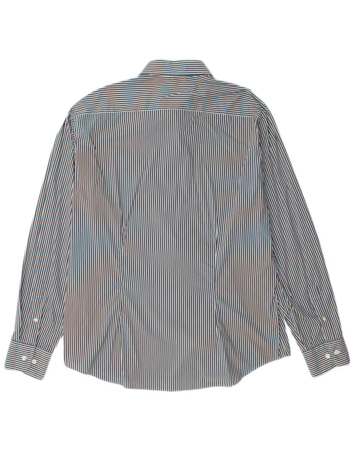 Fred Perry Ανδρικό πουκάμισο Slim Fit 2XL Navy Blue Pinstripe Βαμβακερό