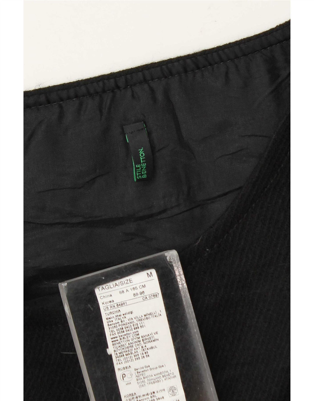 Γυναικείο Αμάνικο Shift Φόρεμα Benetton UK 12 μεσαίο μαύρο μαλλί