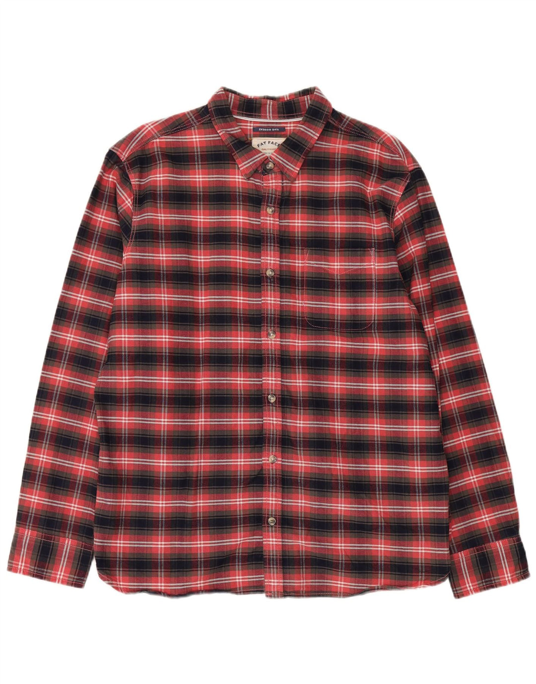 Ανδρικό φανελένιο πουκάμισο Fat Face XL Red Check Cotton