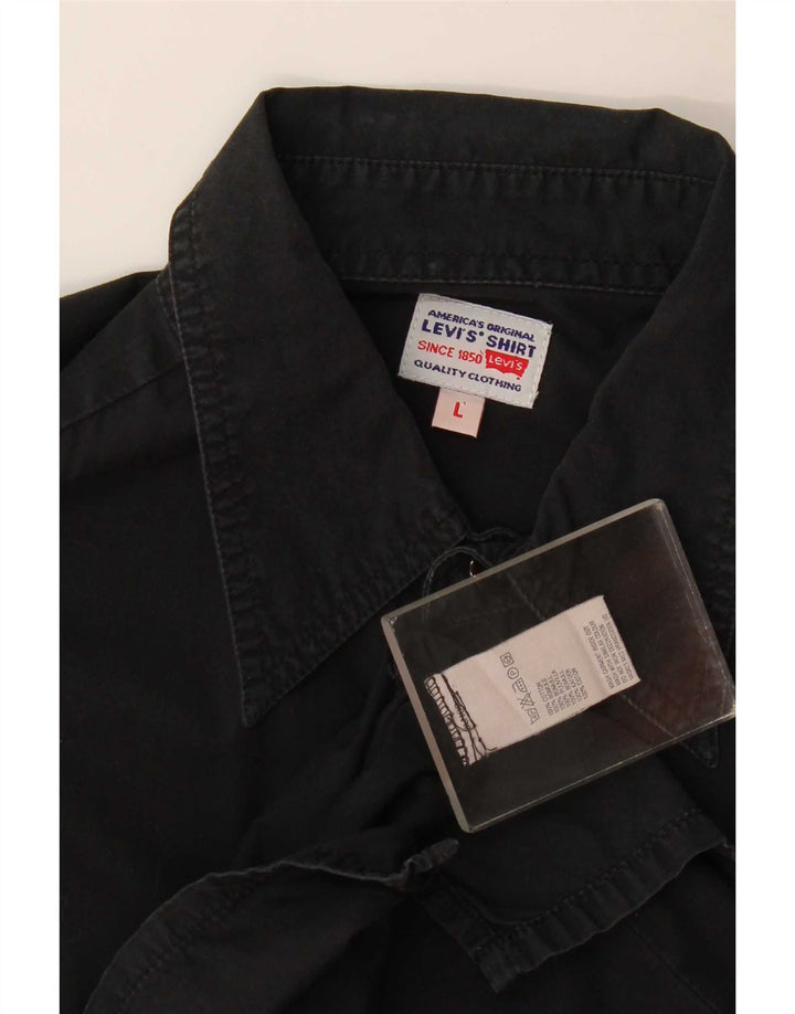Ανδρικό πουκάμισο Levi's μεγάλο μαύρο βαμβακερό