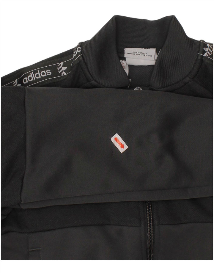 ADIDAS Boys Graphic αθλητική φόρμα Top Jacket 6-7 Years Grey Polyester