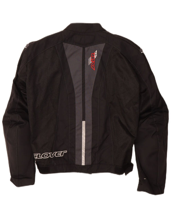 Clover Womens Graphic Racer Jacket UK 14 Medium Black Colourblock Polyamide