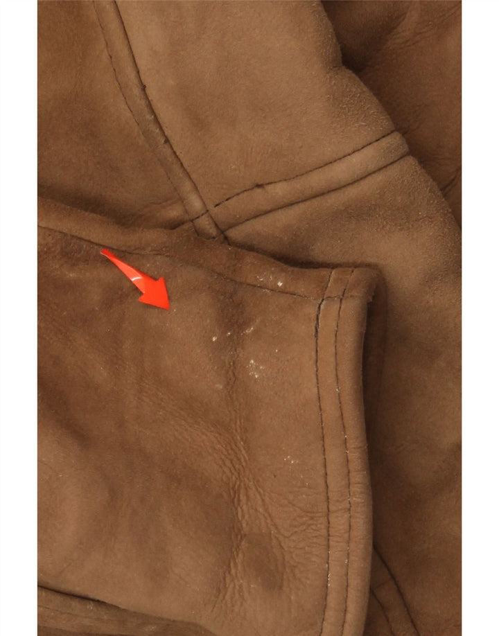 Vintage Ανδρικό Shearling Παλτό με διπλό στήθος IT 52 XL Καφέ