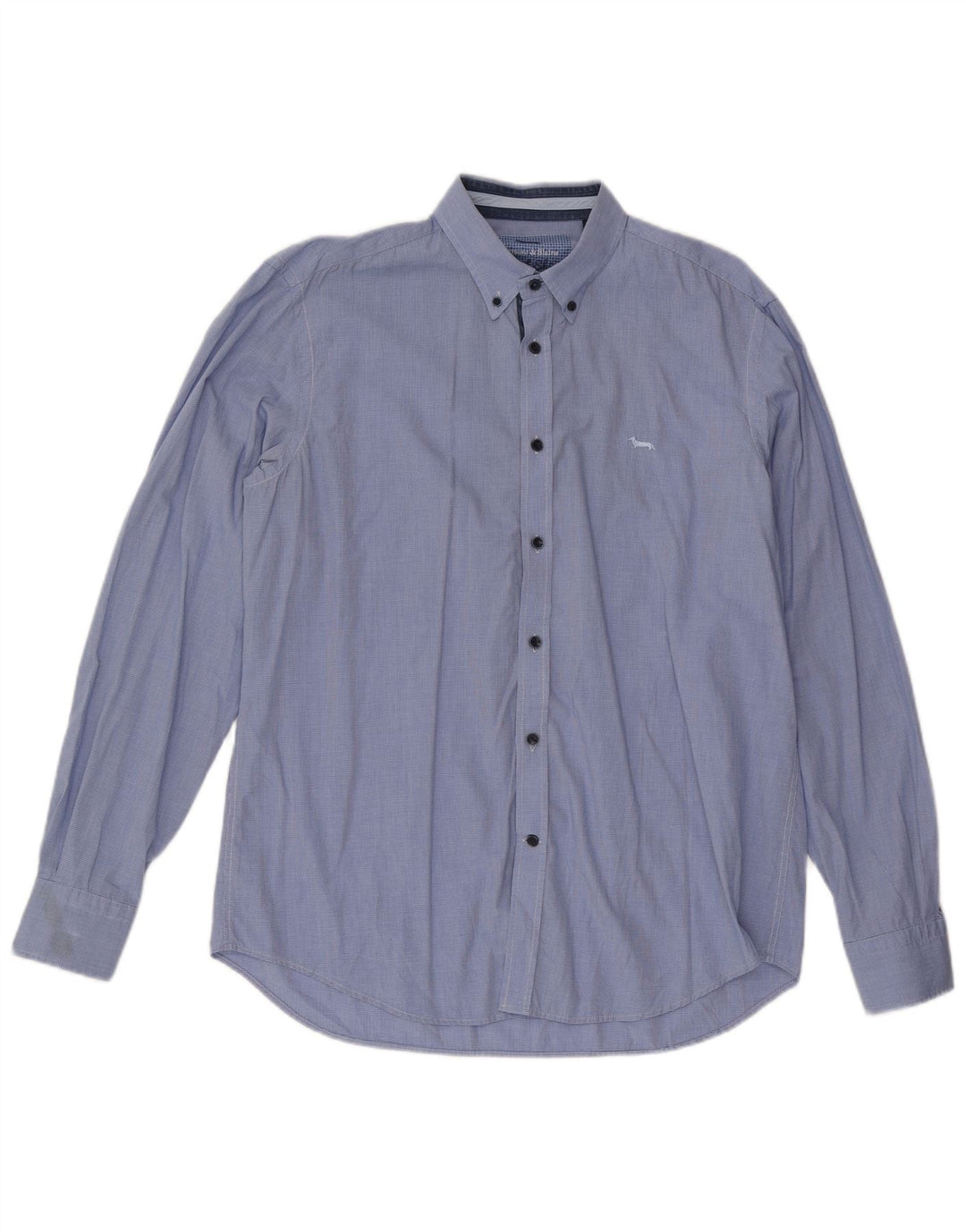 Ανδρικό πουκάμισο με κανονική εφαρμογή Harmont & Blaine XL Blue Houndstooth