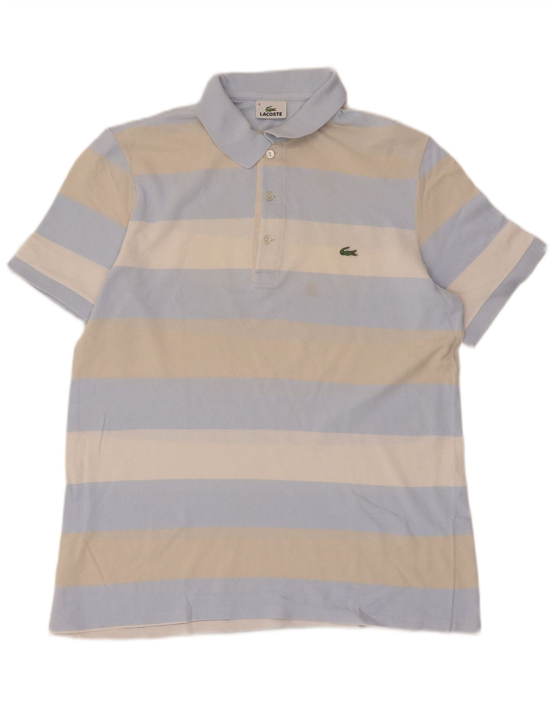 Ανδρικό μπλουζάκι πόλο LACOSTE, Μέγεθος 4, Βαμβακερό μεσαίο μπλε ριγέ