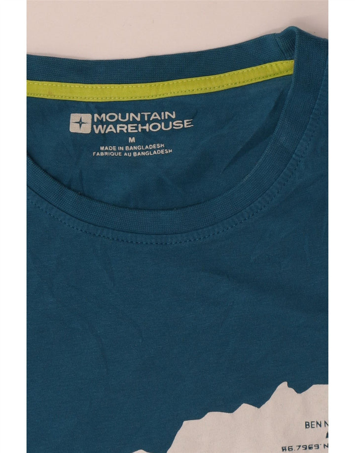 Ανδρικό γραφικό T-Shirt Mountain Warehouse Top Μεσαίο Μπλε Βαμβακερό