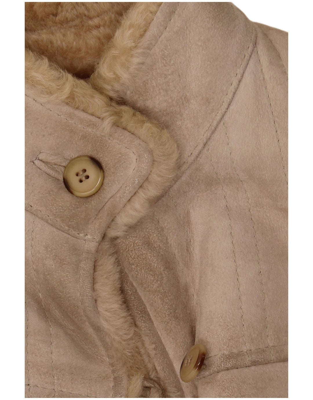 Vintage Γυναικείο Παλτό Shearling IT 46 Large Beige Leather