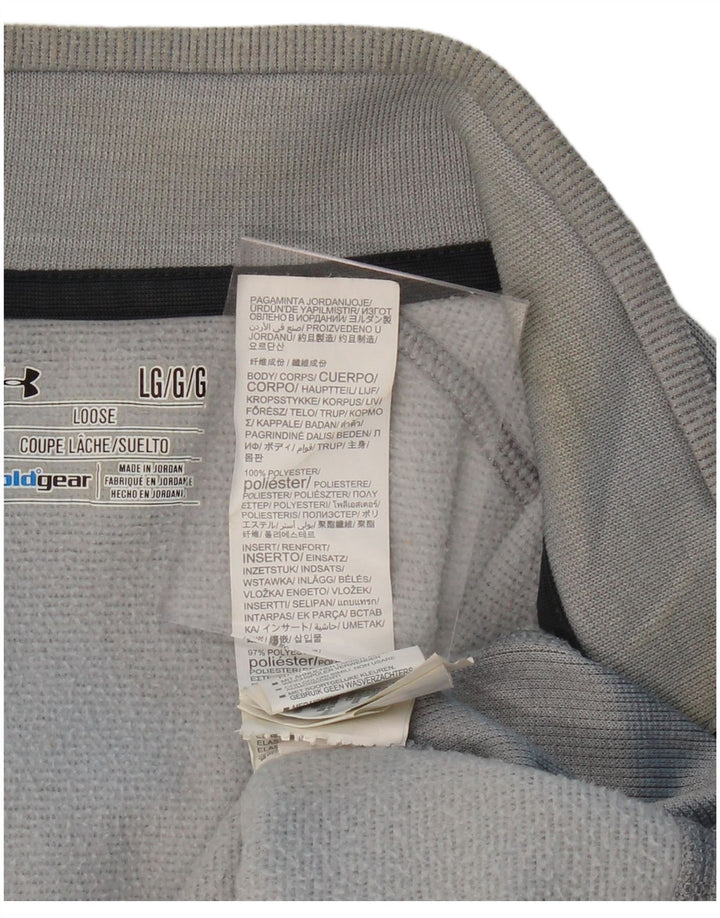 UNDER ARMOUR Mens Cold Gear Zip Neck Sweatshirt Jumper Large Grey