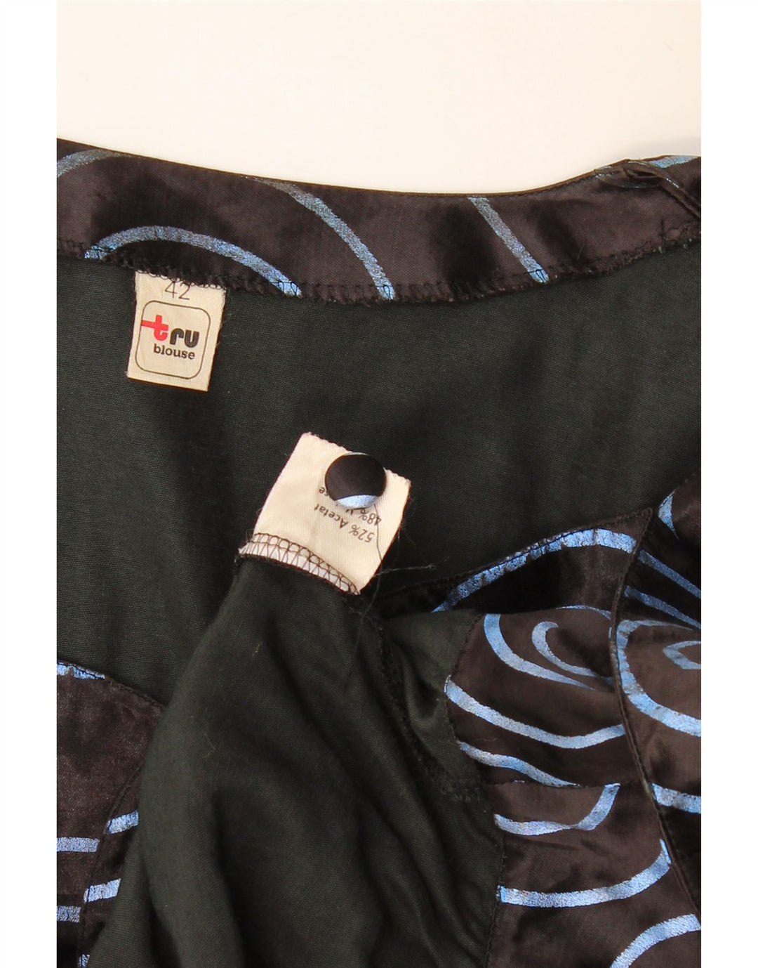 TRU Γυναικείο πουκάμισο Abstract Pattern Μπλούζα IT 42 Μεσαίο Μαύρο