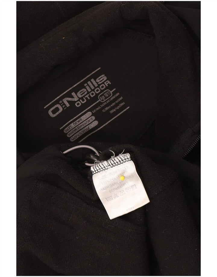 O'Neills Boys Hooded Windbreaker Jacket 10-11 Years Black Polyester