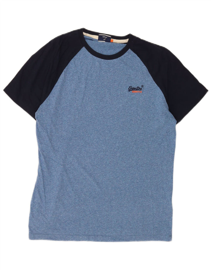 Ανδρικό μπλουζάκι Superdry Top Large Blue Colourblock Βαμβακερό