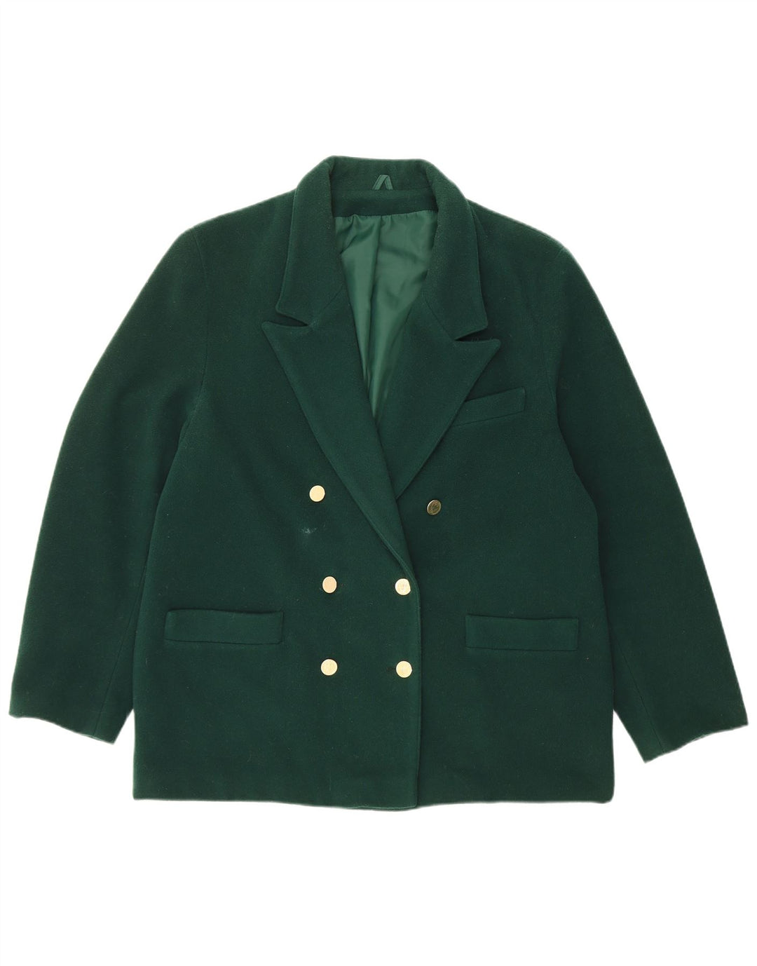 Vintage γυναικείο σακάκι με διπλό στήθος UK 18 XL πράσινο μαλλί