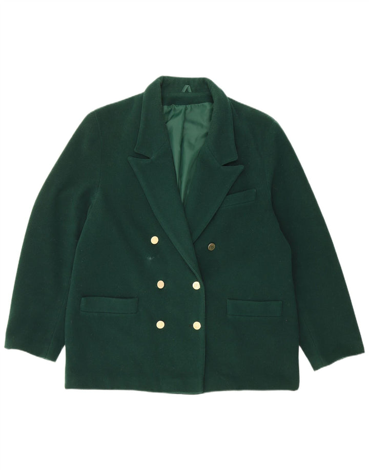 Vintage γυναικείο σακάκι με διπλό στήθος UK 18 XL πράσινο μαλλί