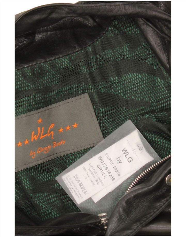 Ανδρικό Δερμάτινο Μπουφάν IT 48 Medium Black Leather