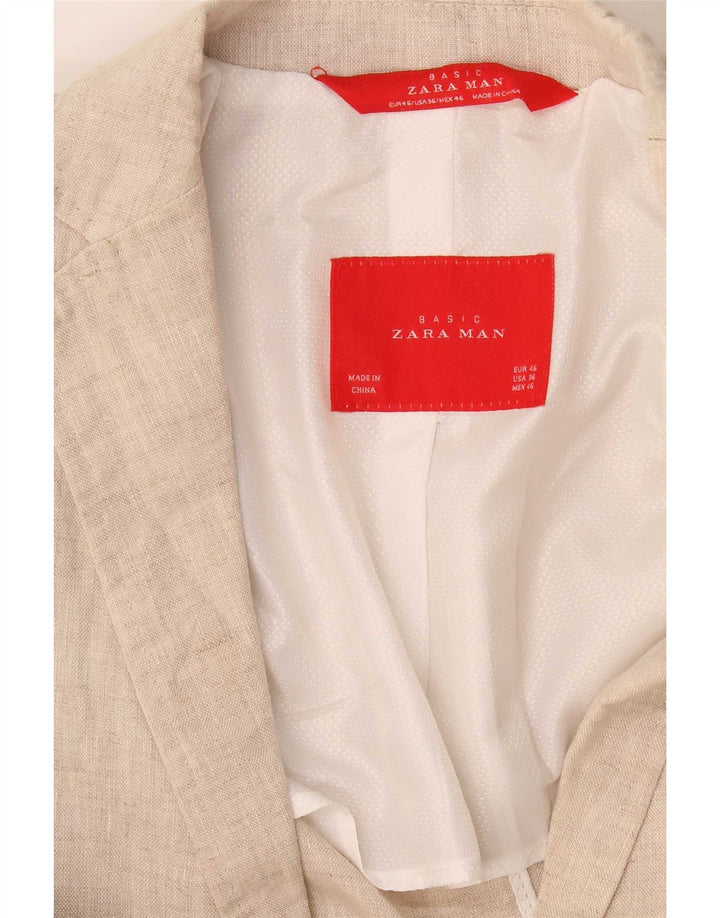Zara Ανδρικό σακάκι μπλέιζερ με 2 κουμπιά EU 46 Small Beige
