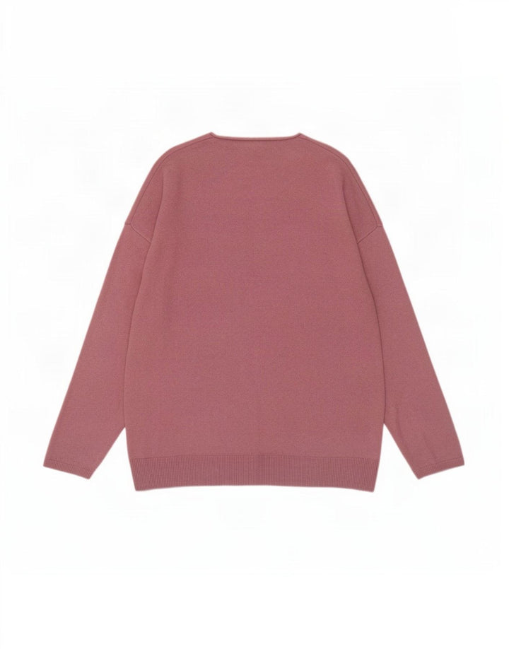 Ανδρικό πουλόβερ Massimo Dutti Boat Neck Jumper Μεγάλο ροζ μαλλί
