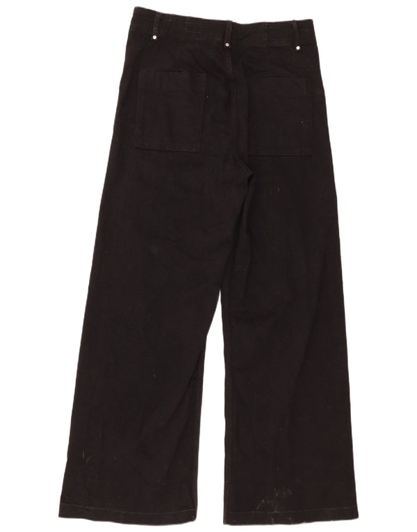 Zara Γυναικείο παντελόνι με φαρδύ πόδι EU 44 XL W34 L30 μαύρο βαμβακερό