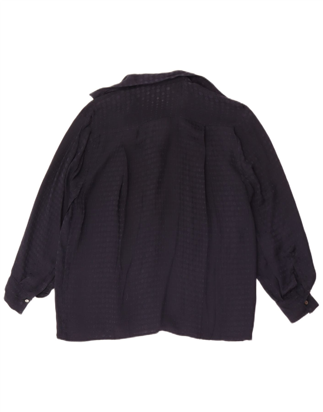 Vintage γυναικείο πουκάμισο UK 16 Large Navy Blue Spotted