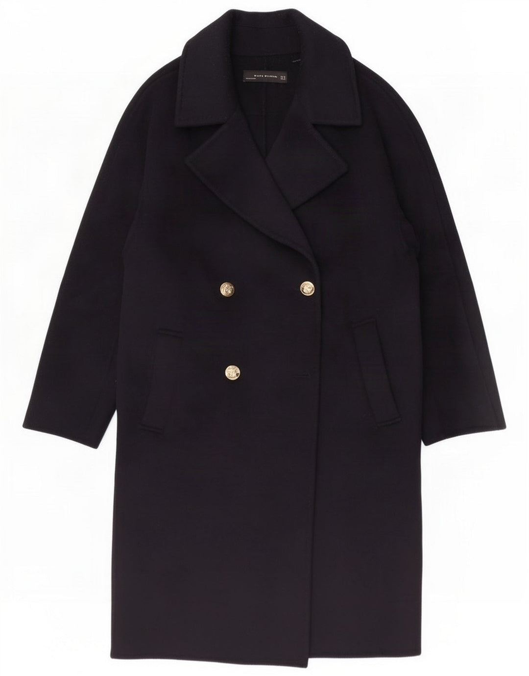Zara Γυναικείο παλτό με διπλό στήθος UK 14 Medium Navy Blue