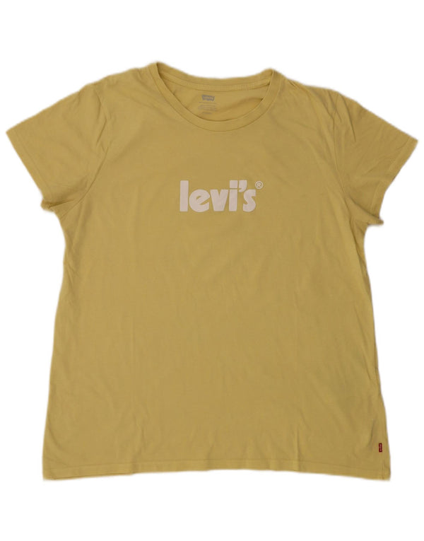 Γυναικείο γραφικό μπλουζάκι LEVI'S Top UK 18 XL κίτρινο βαμβακερό