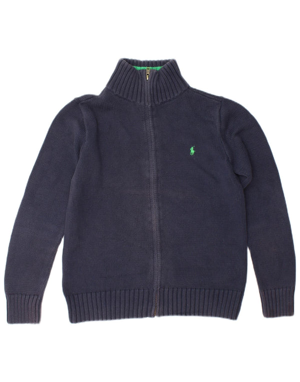 Ralph Lauren Boys Cardigan πουλόβερ 14-15 ετών Μεγάλο Navy Blue από βαμβάκι