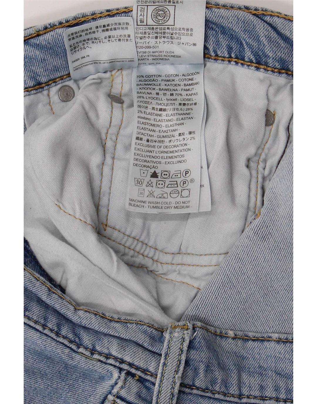 Levi's Mens 514 Straight Jeans W38 L32 Μπλε Βαμβακερό