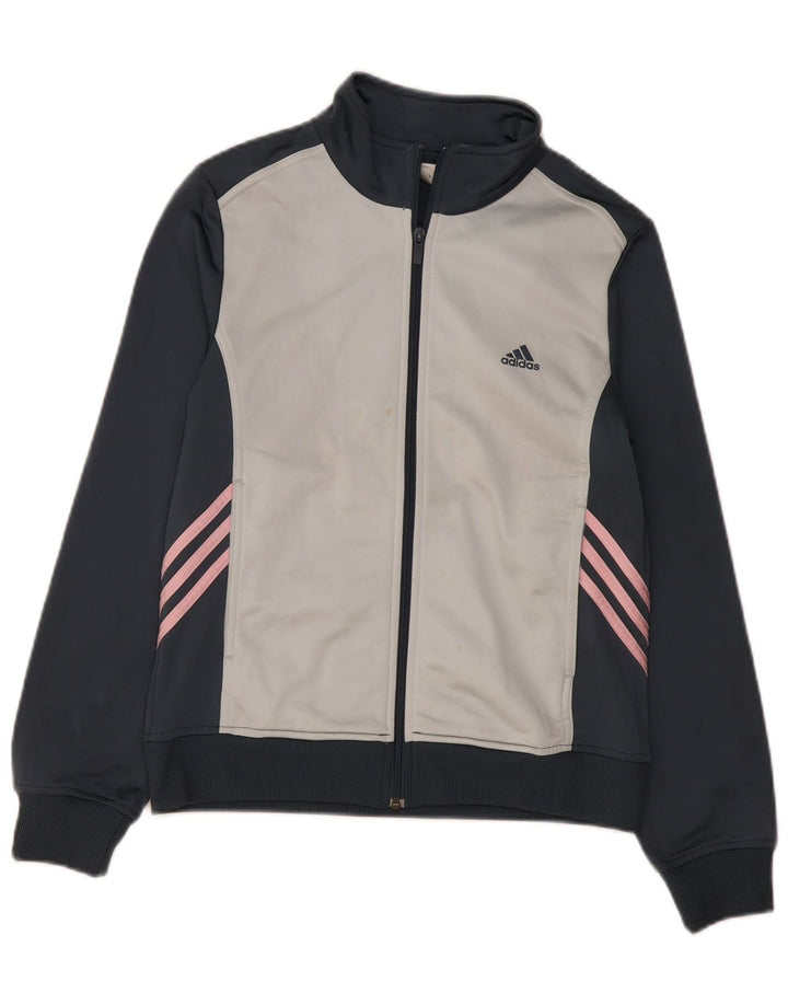 Γυναικεία αθλητική φόρμα Adidas Top Jacket UK 16 Large Navy Blue Colourblock