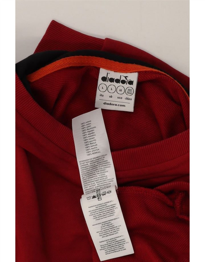 Diadora Ανδρικό Hoodie Jumper μεγάλο κόκκινο βαμβακερό