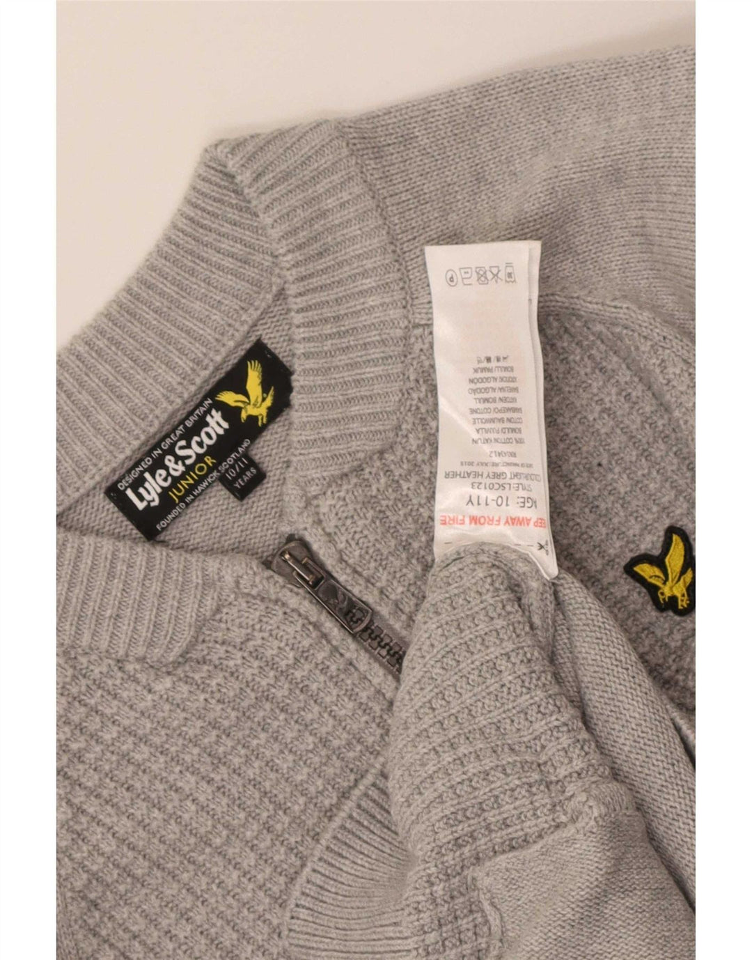 Πουλόβερ Lyle & Scott Boys Cardigan 10-11 Years Grey Cotton