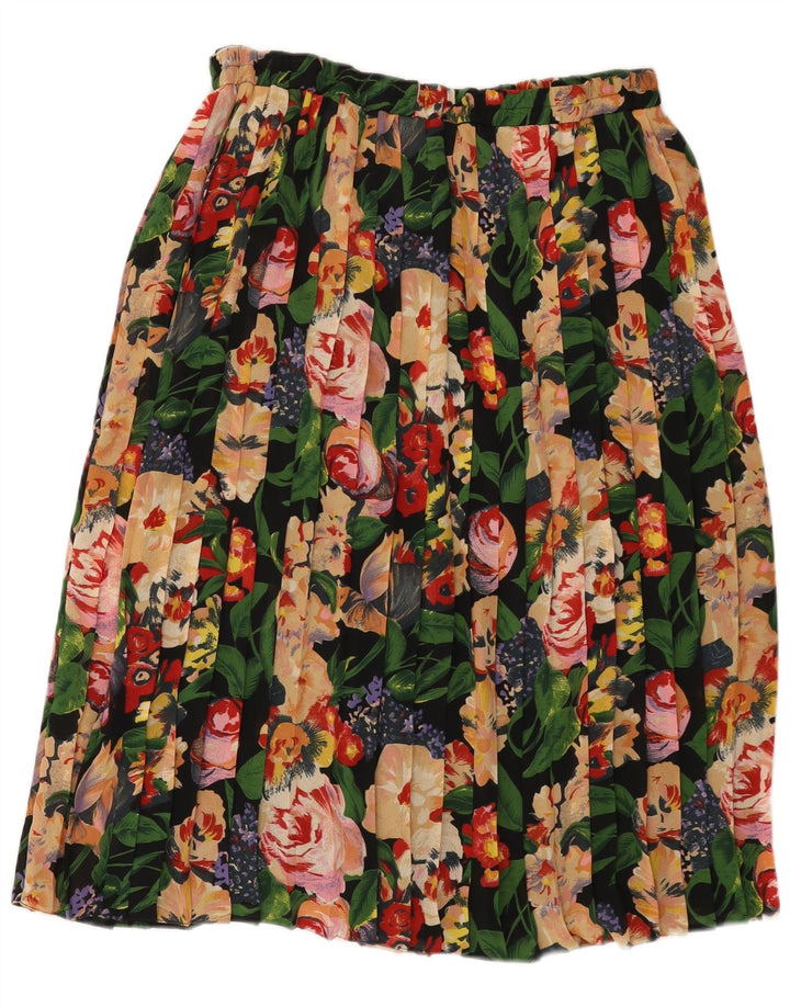 Vintage γυναικεία πλισέ φούστα IT 48 XL W38 Πολύχρωμος Floral Polyester