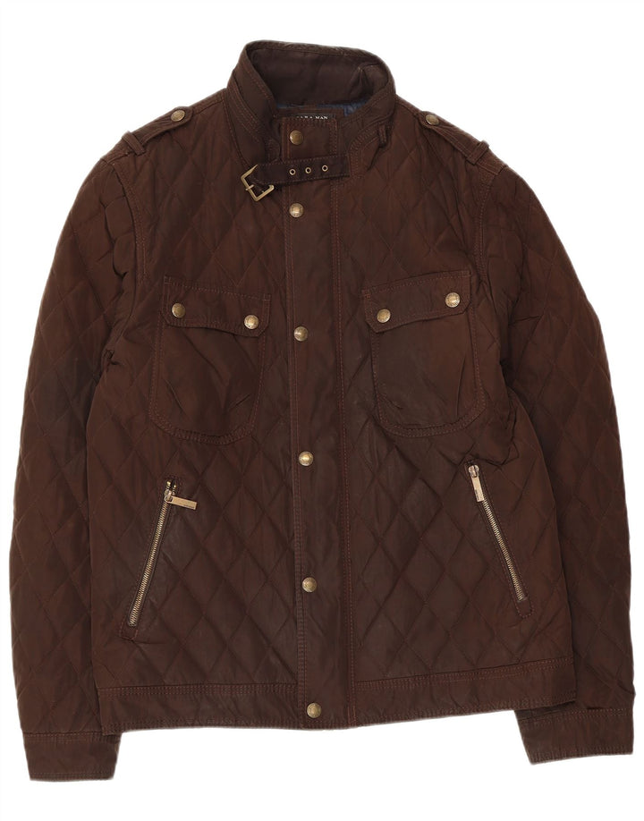 Zara Ανδρικό Καπιτονέ Μπουφάν UK 42 XL Καφέ