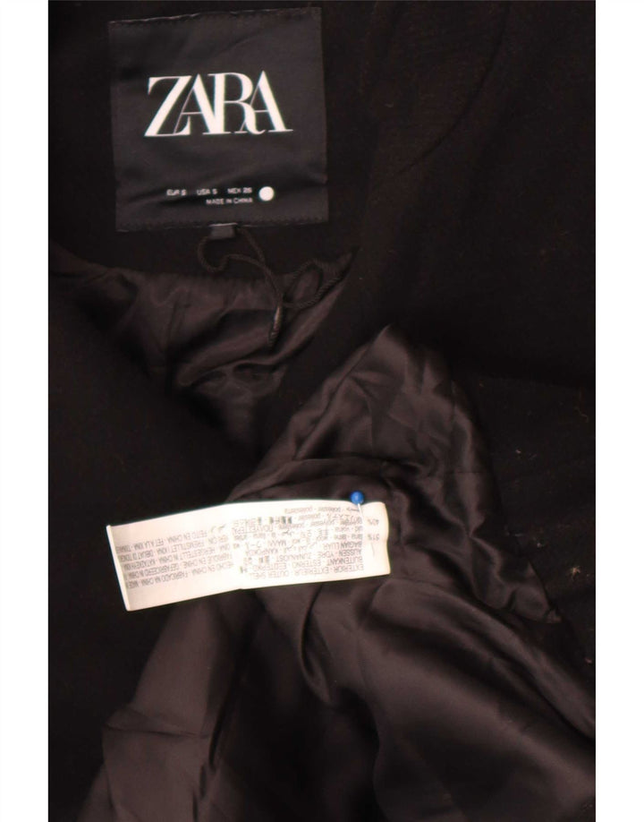 Zara Γυναικείο Oversized Bomber Jacket UK 10 Small Black Wool