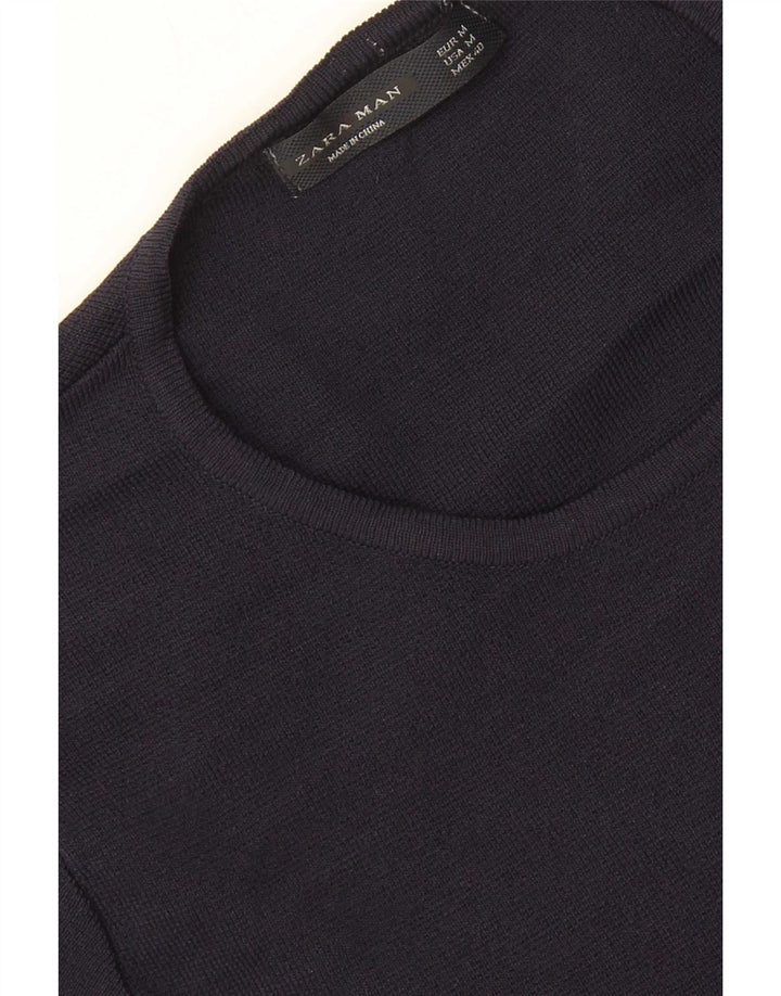 Ανδρικό πουλόβερ Zara Crew Neck Jumper Medium Navy Blue