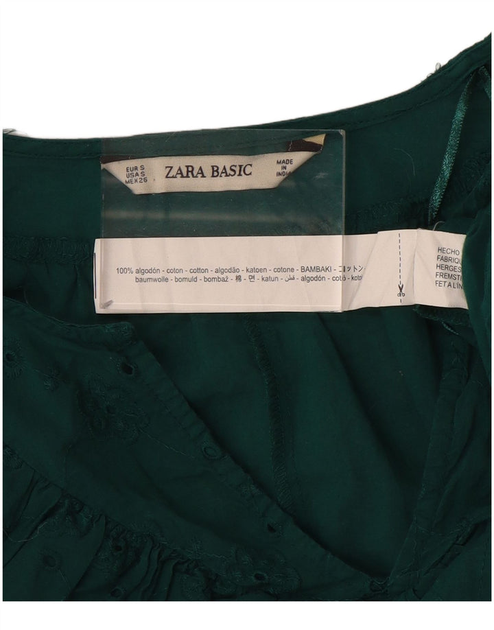 Zara γυναικεία μπλούζα υπερμεγέθη 3/4 μανίκια τοπ 10 μικρά πράσινα φλοράλ