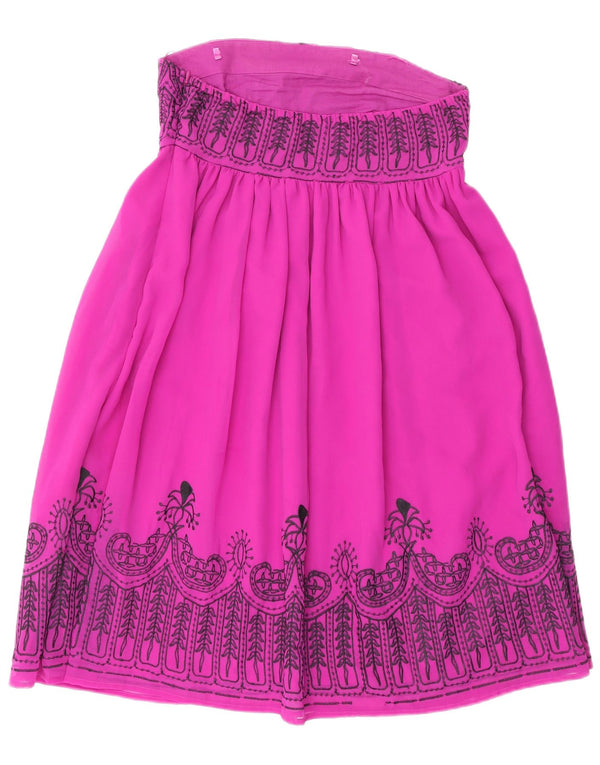 Monsoon Γυναικείο Στράπλες Φόρεμα UK 10 Small Pink Floral Polyester Bohemian