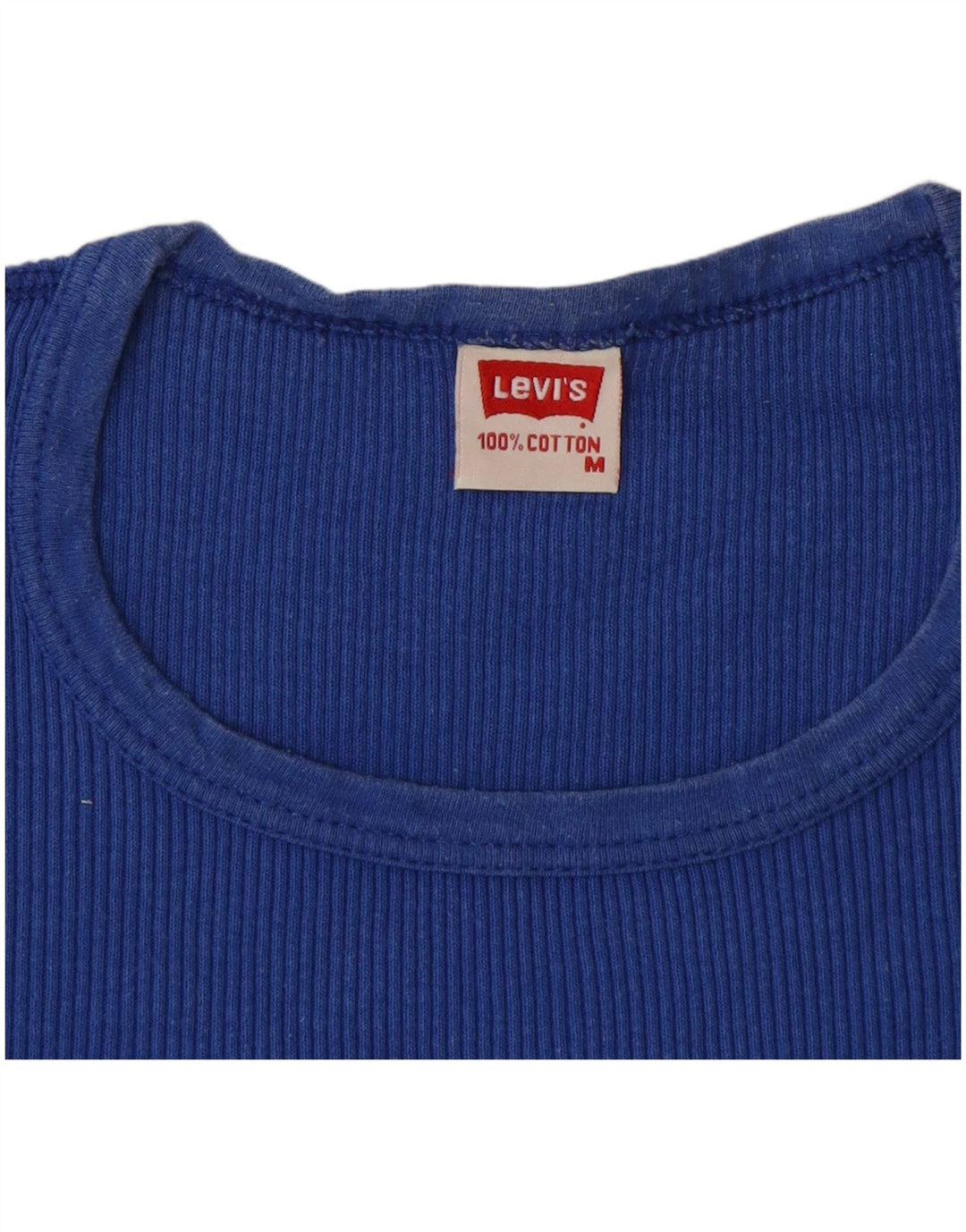 LEVI'S Γυναικείο T-Shirt Top UK 12 μεσαίο μπλε βαμβακερό