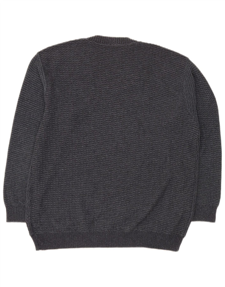 Ανδρικό πουλόβερ με λαιμόκοψη VNTAGE IT 50 Μεσαίου Γκρι Γεωμετρικό