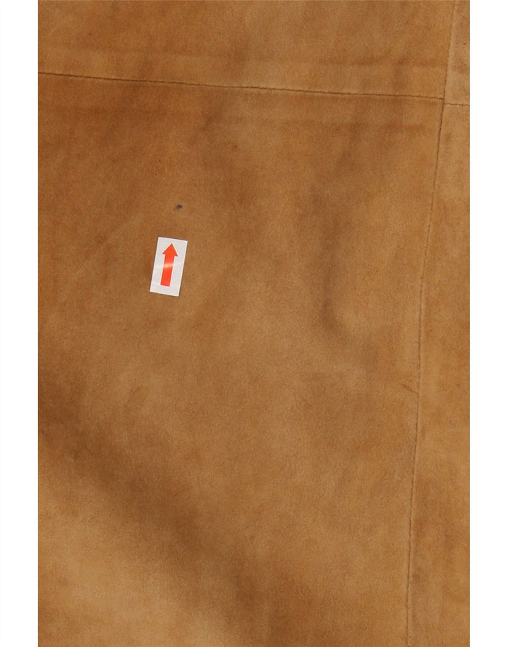 VINTAGE Γυναικεία Suede Φούστα A-Line W24 XS Καφέ