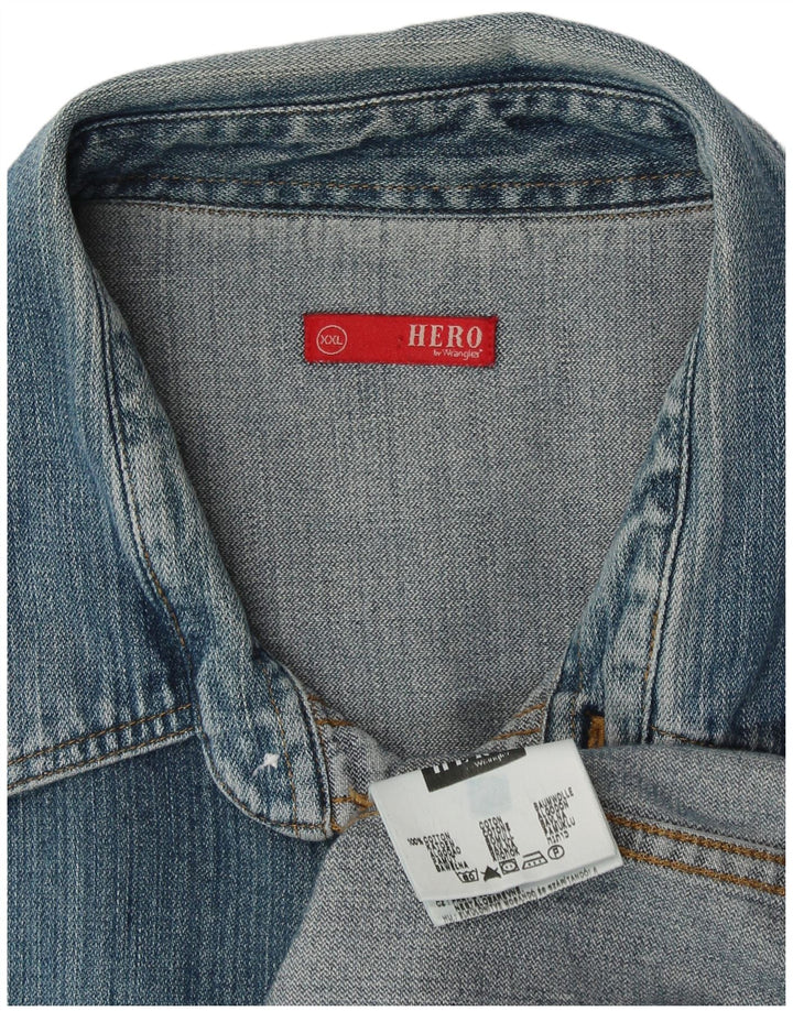 Ανδρικό τζιν πουκάμισο WRANGLER 2XL Μπλε βαμβακερό
