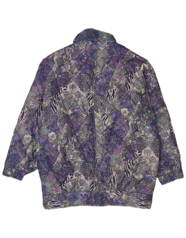 VINTAGE Γυναικείο Abstract Pattern Bomber Jacket UK 14 Medium πολύχρωμο