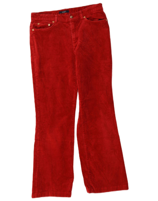 Chaps Γυναικείο ίσιο κοτλέ παντελόνι US 4 Small W30 L28 κόκκινο βαμβακερό