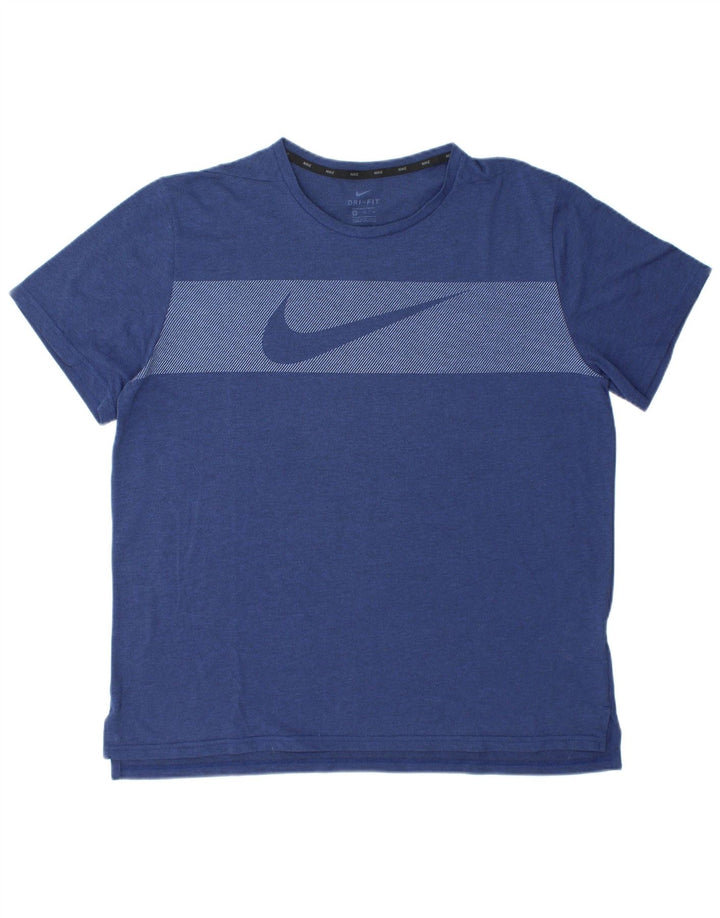 Ανδρικό γραφικό μπλουζάκι Nike Dri Fit Top XL Navy Blue Polyester