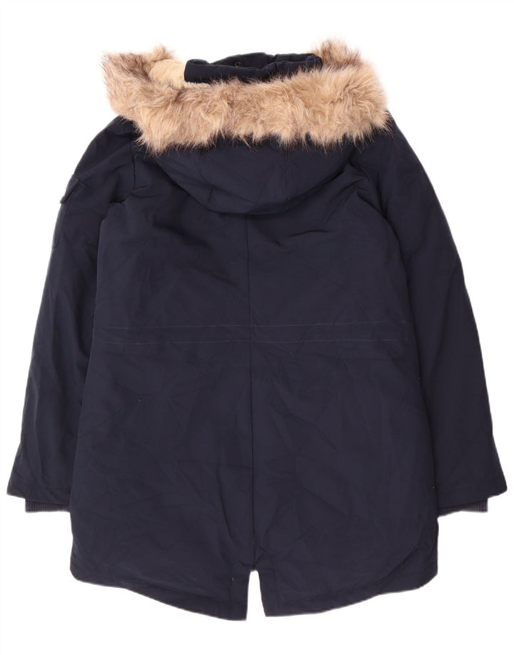 Ralph Lauren Γυναικείο μπουφάν Parka με κουκούλα UK 10 Small Navy Blue Polyester