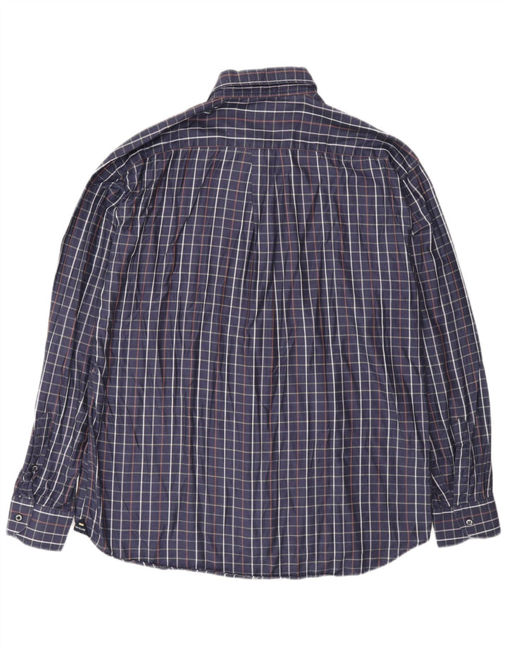 Ανδρικό πουκάμισο Navigare Large Navy Blue Check Cotton